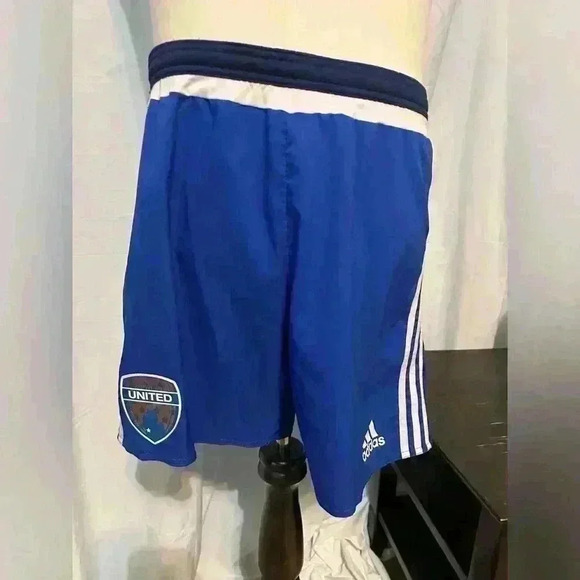 Men’s Adidas Shorts. Blue. Midwest United Logo. Size Small. 7.5 “ Inseam. - Picture 1 of 6
